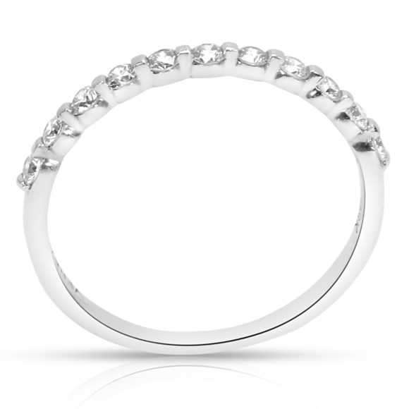 Verragio Single Prong Diamond Wedding Band in 18K White Gold - Picture 3 of 4